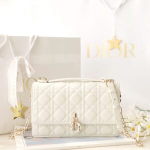 replica my dior top handle bag white