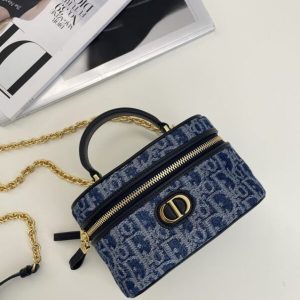 replica dior 30 montaigne vanity denim blue