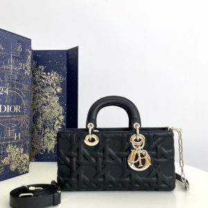 replica dior lady d joy large bag black new