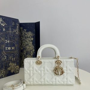 replica dior lady d joy large bag new white