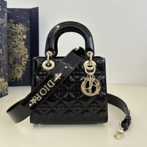 replica lady dior patent black abc
