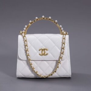 replica chanel 23b pearl white handle bag
