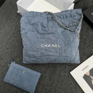 replica chanel 22 medium handbag denim