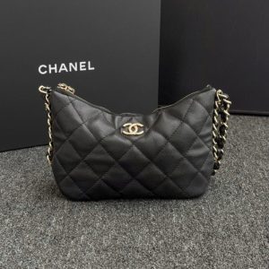 replica chanel 24p dumpling bag black
