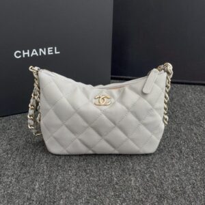 replica chanel 24p dumpling bag gray