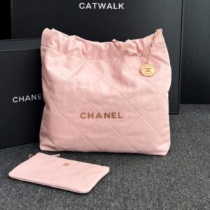 replica chanel 22 medium handbag pink