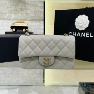 replica chanel classic flap 20cm gray
