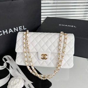 replica chanel classic flap 25cm white