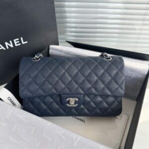 replica chanel classic flap 25cm dark blue
