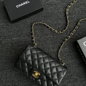replica chanel classic flap 20cm black caviar
