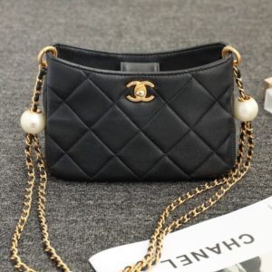 replica chanel 24s double pearl hobo bag
