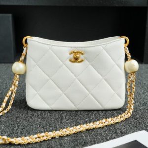 replica chanel 24s double pearl white