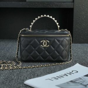 replica chanel 24s pearl handle box black