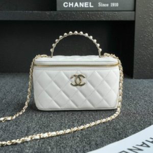 replica chanel 24s pearl handle box white