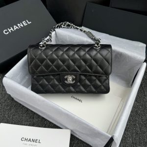 replica chanel classic flap 23cm black silver